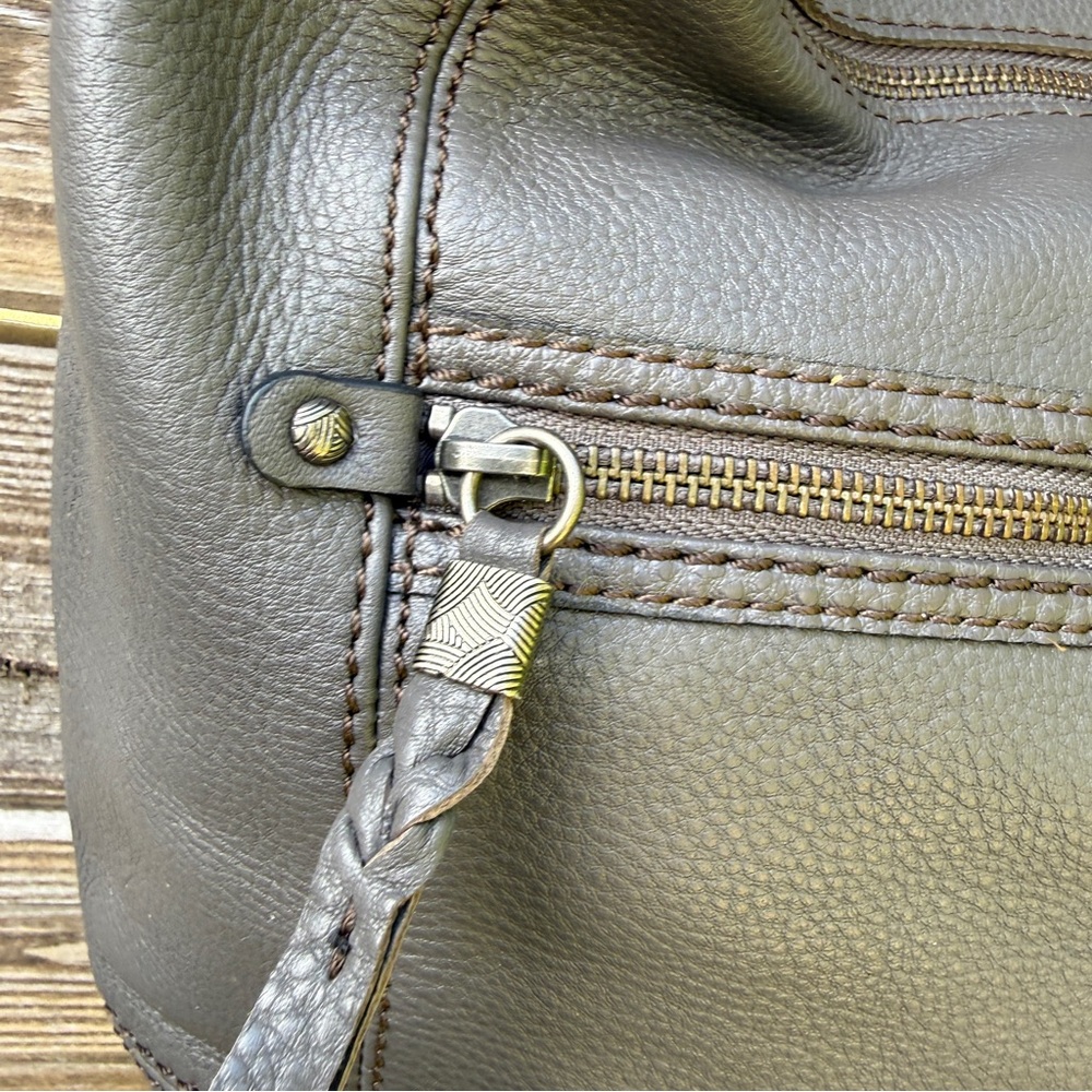 The Sak Sequoia Leather Hobo Bag Grey Pebbled Boho Minimalist Buttery Soft - Picture 4 of 11